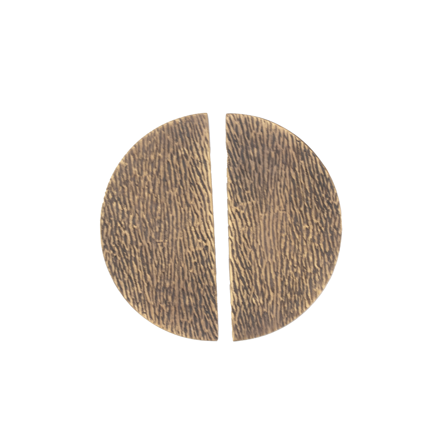 Astra 99mm Solid Brass Half Moon Textured Knob - Antique Brass Finish