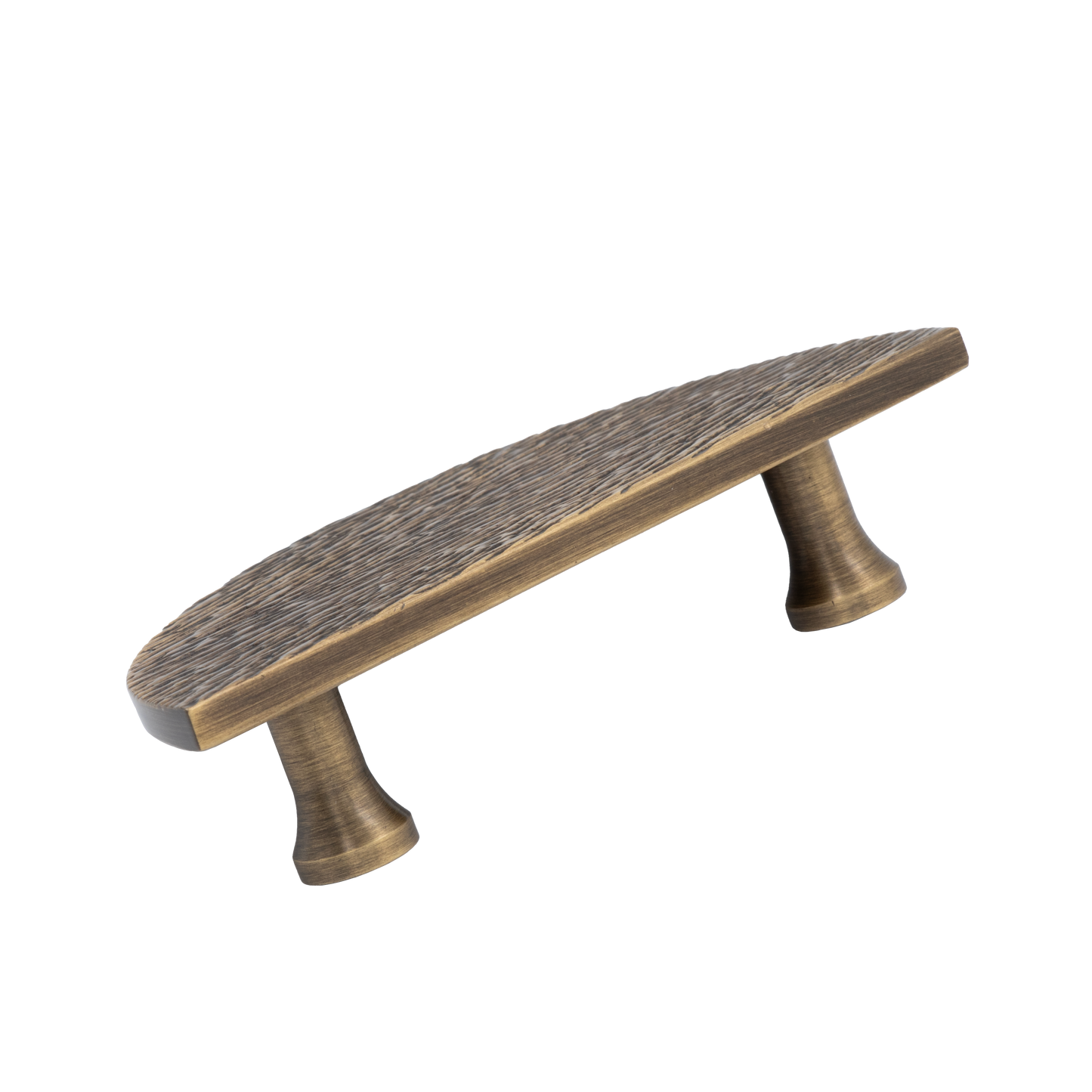 Astra 99mm Solid Brass Half Moon Textured Knob - Antique Brass Finish