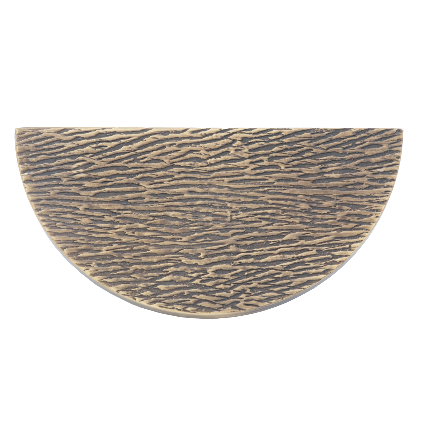 Astra 99mm Solid Brass Half Moon Textured Knob - Antique Brass Finish