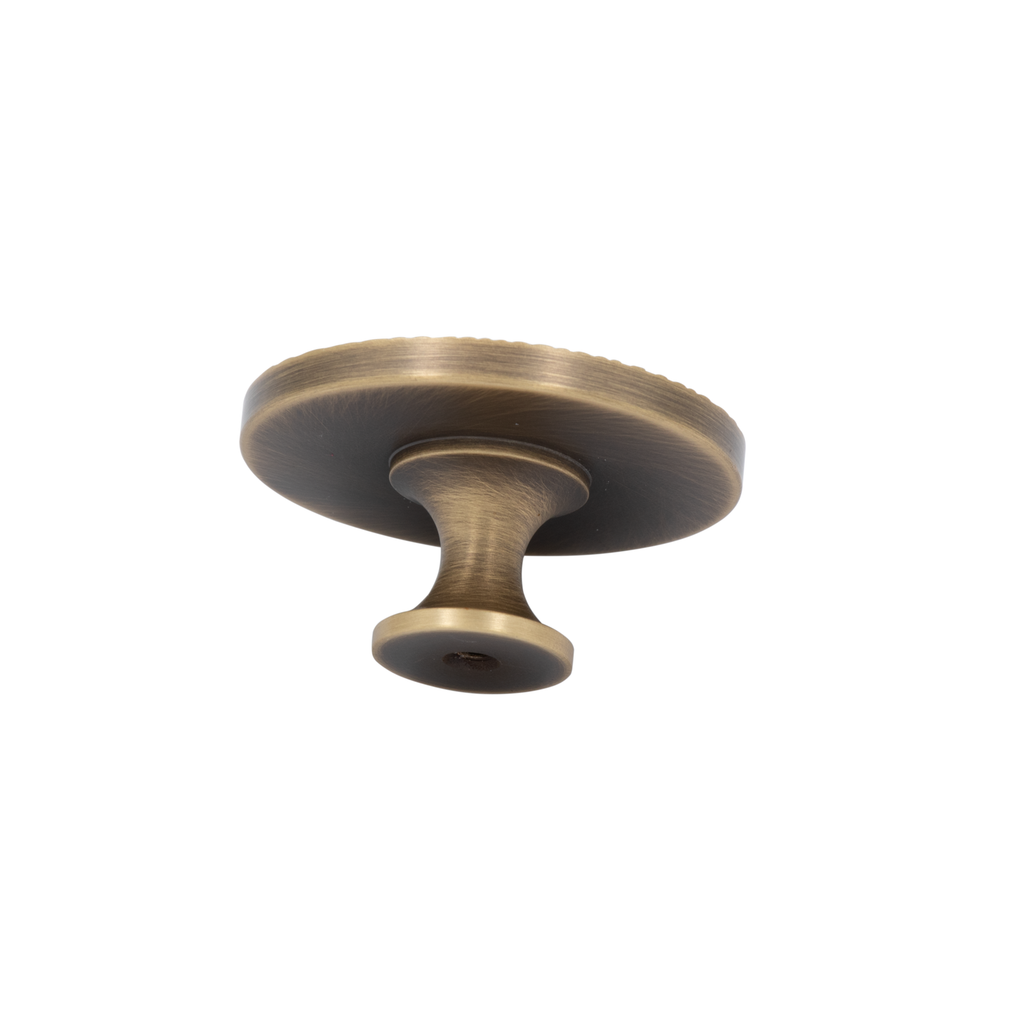 Astra 50mm Round Solid Brass Textured Knob - Antique Brass Finish