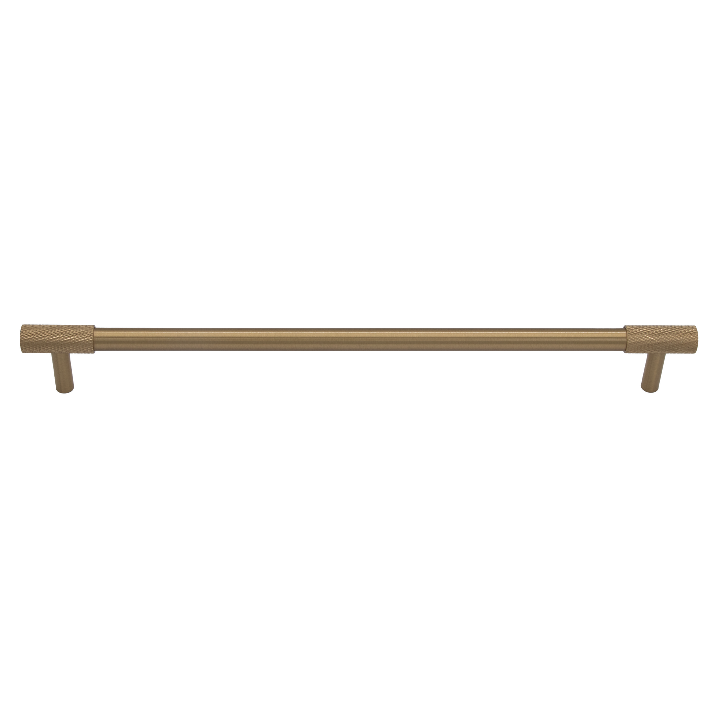 Henley 256mm Solid Brass T-Bar Pull Handle with Knurled Grip - Brushed Brass Finish