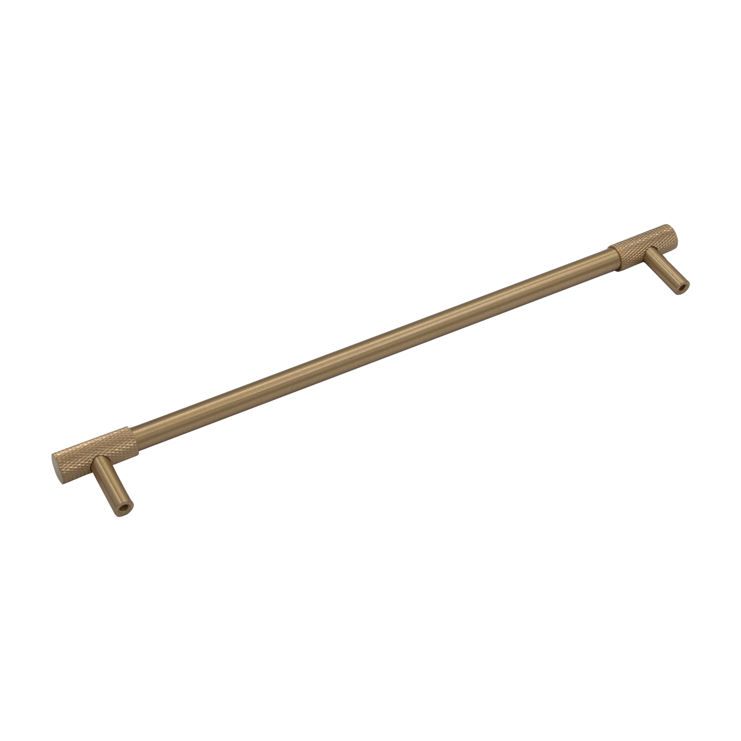 Henley 256mm Solid Brass T-Bar Pull Handle with Knurled Grip - Brushed Brass Finish