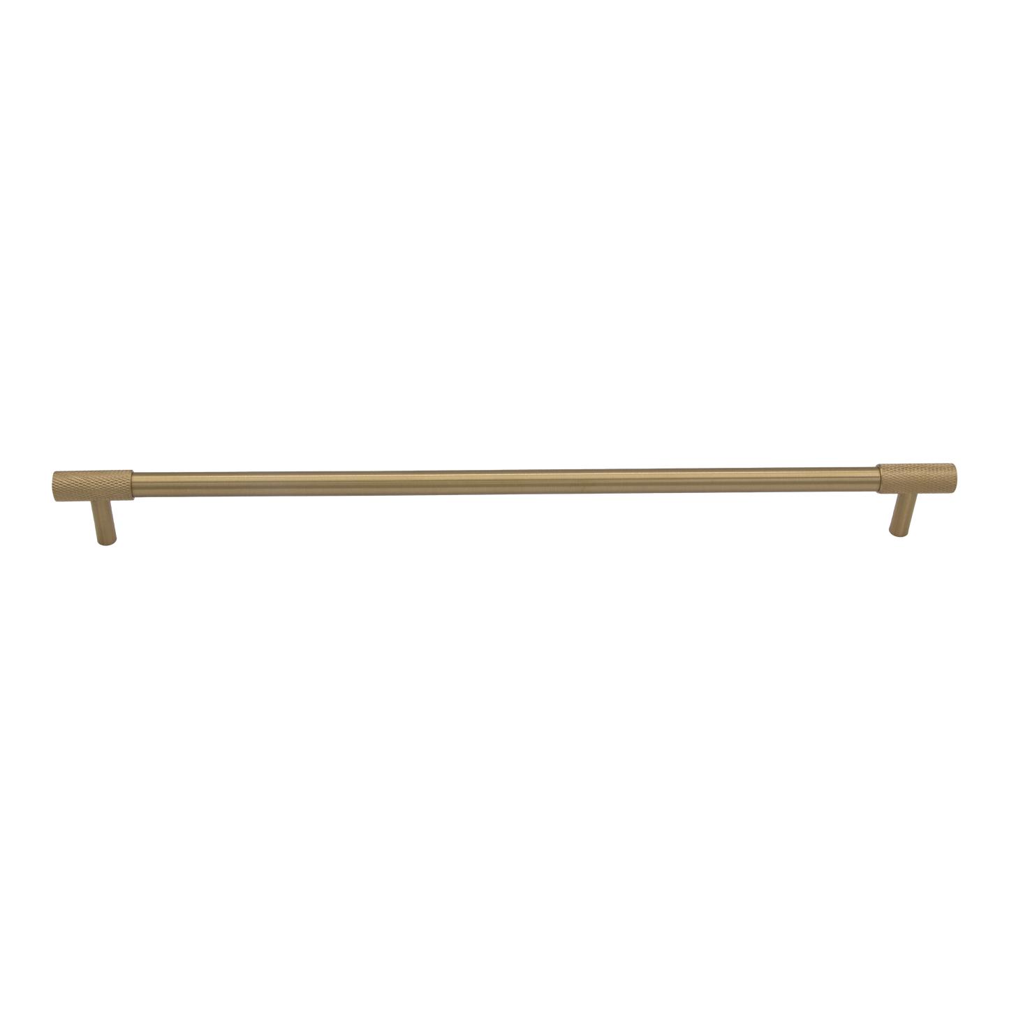 Henley 320mm Solid Brass T-Bar Pull Handle with Knurled Grip - Brushed Brass Finish