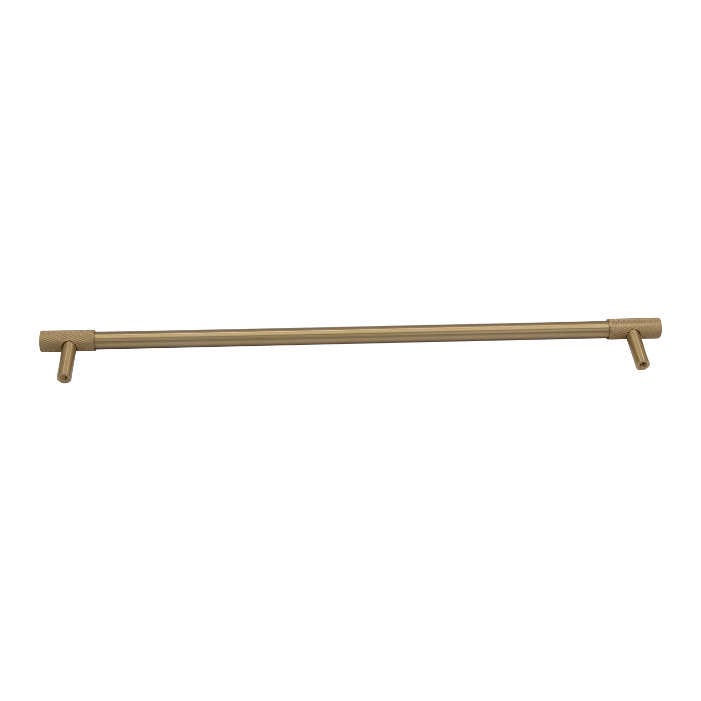 Henley 320mm Solid Brass T-Bar Pull Handle with Knurled Grip - Brushed Brass Finish
