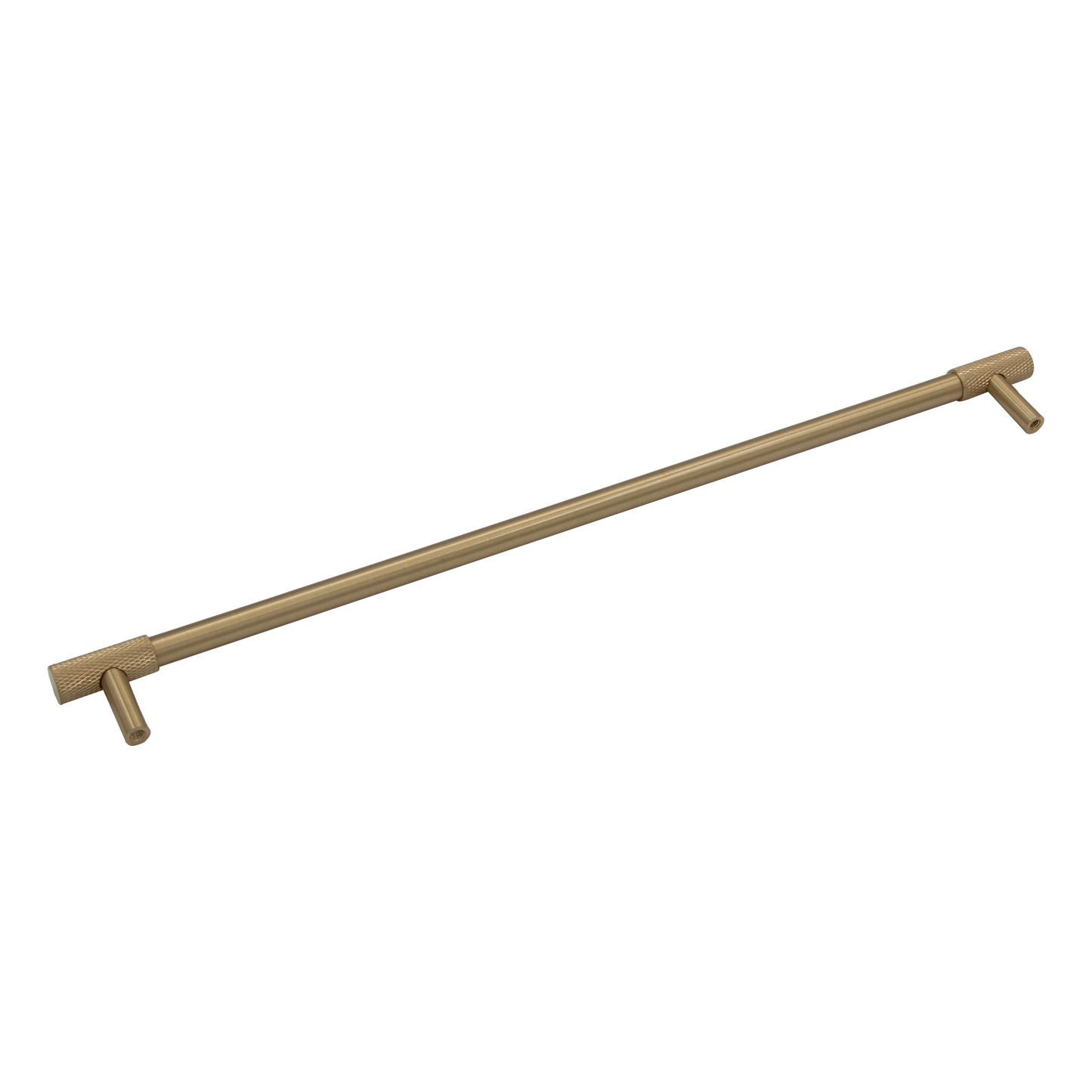 Henley 320mm Solid Brass T-Bar Pull Handle with Knurled Grip - Brushed Brass Finish