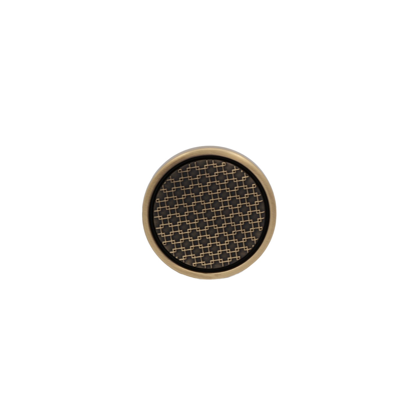 Langford 38mm Solid Brass Knob with Decorative Inlay - Antique Brass Finish