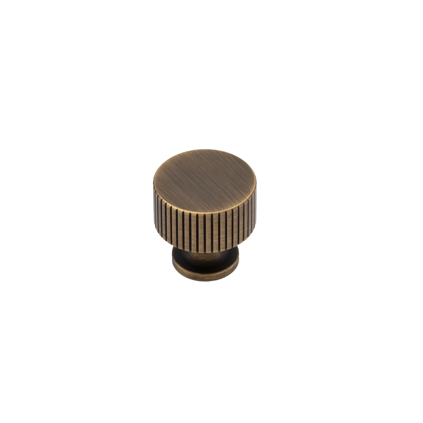 Thorndon 28mm Solid Brass Grooved Knob - Antique Brass Finish