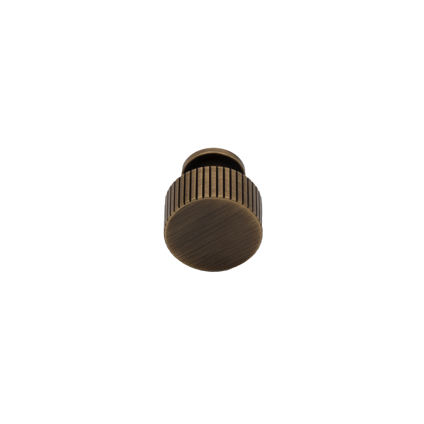 Thorndon 28mm Solid Brass Grooved Knob - Antique Brass Finish