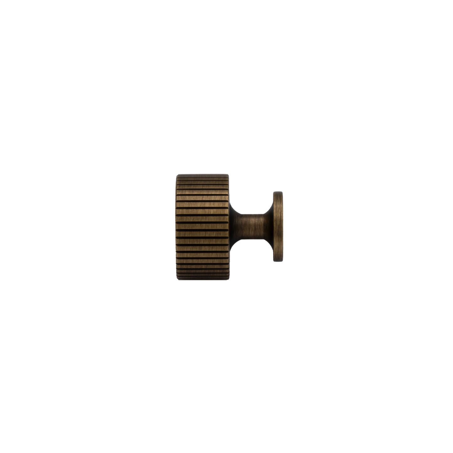 Thorndon 28mm Solid Brass Grooved Knob - Antique Brass Finish