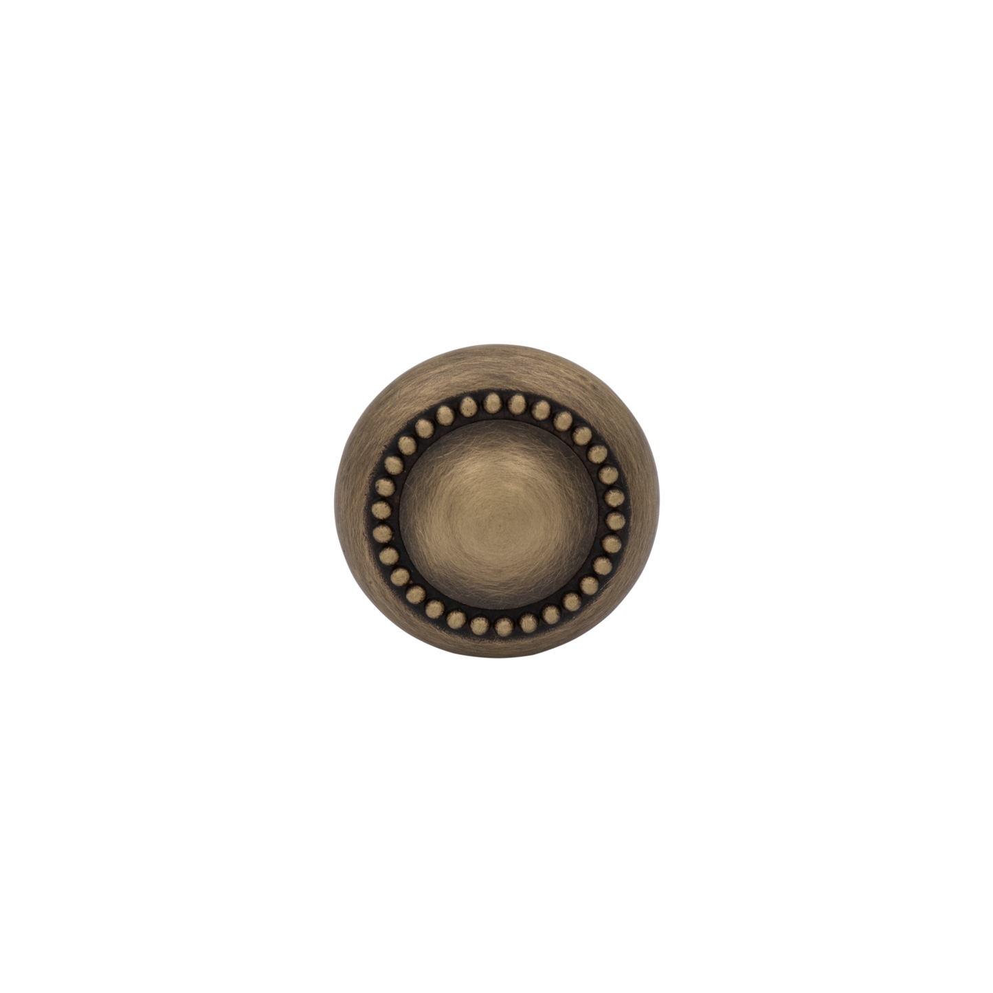 Winslow 30mm Solid Brass Knob with Studded Detail - Antique Brass Finish