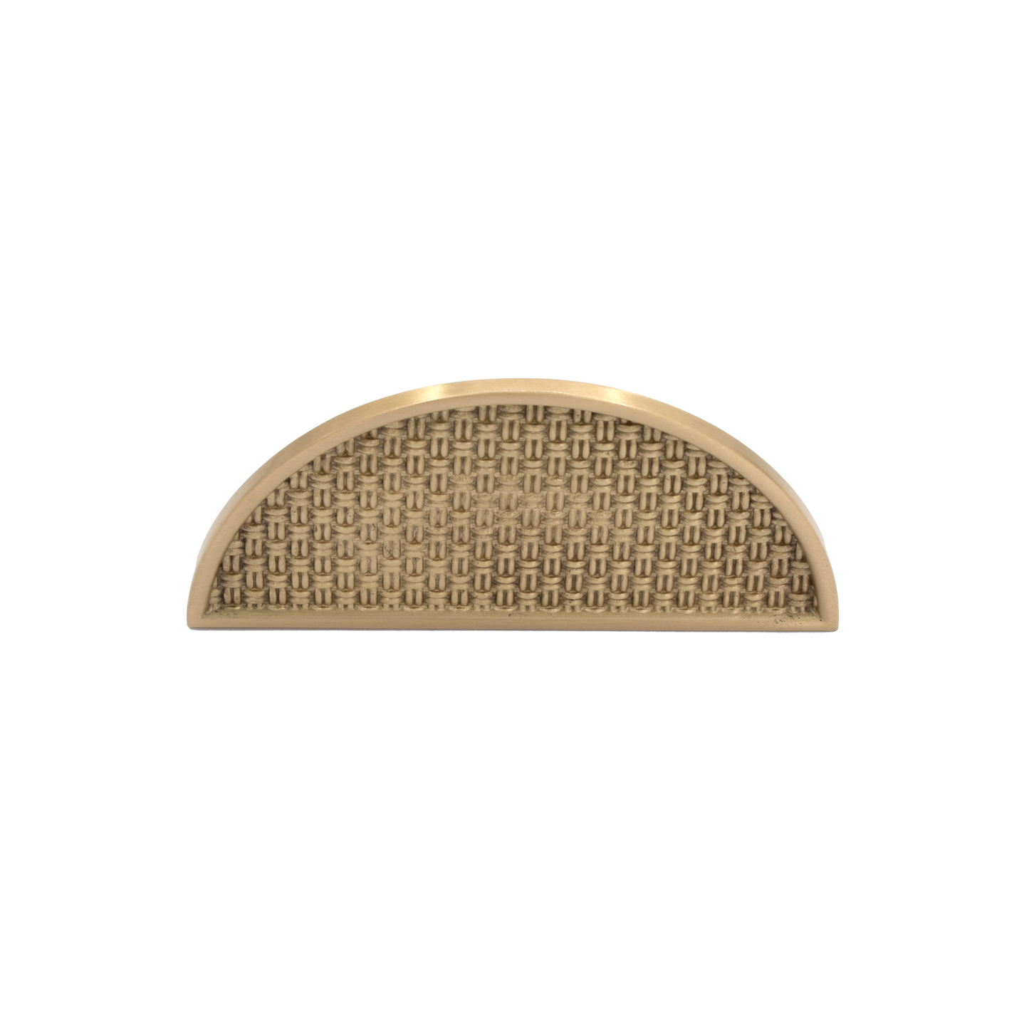 Cabinet Handle Solid Brass Brushed Finish 80mm Half Round with Textured Face (Pairs to 160mm Circle) – Zella