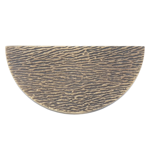 Astra 99mm Solid Brass Half Moon Textured Knob - Antique Brass Finish