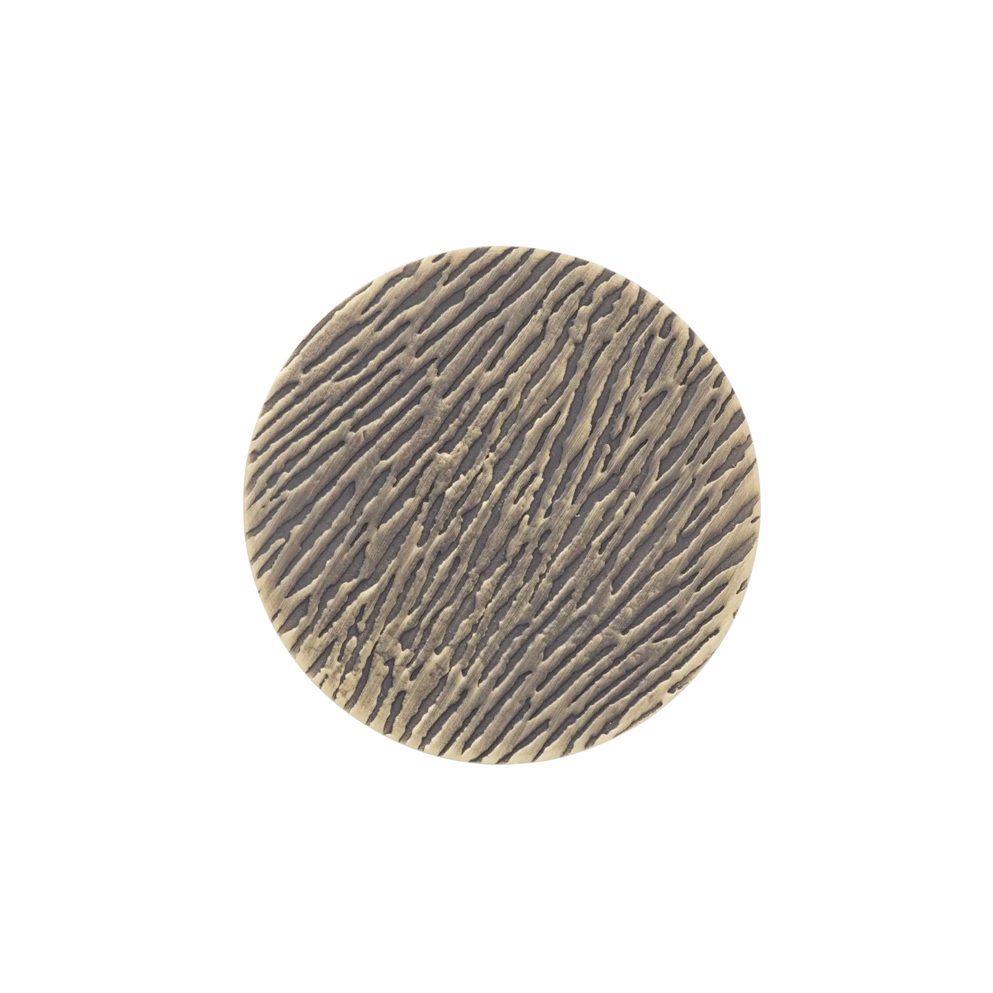 Astra 50mm Round Solid Brass Textured Knob - Antique Brass Finish