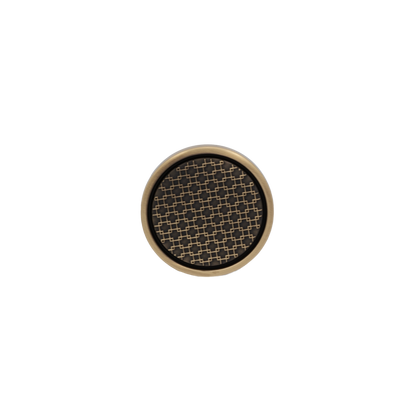 Langford 38mm Solid Brass Knob with Decorative Inlay - Antique Brass Finish