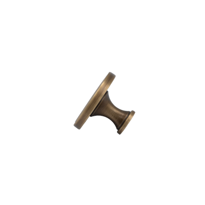 Langford 38mm Solid Brass Knob with Decorative Inlay - Antique Brass Finish