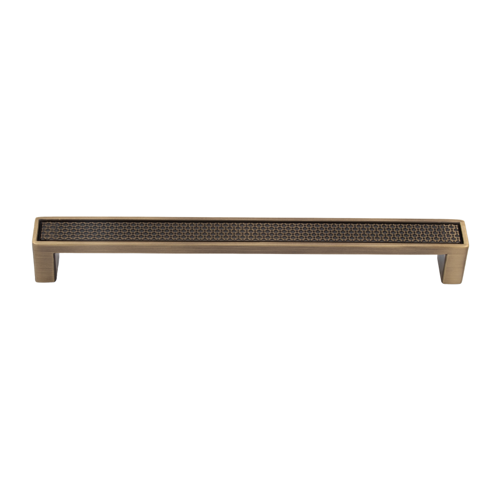 Langford 192mm Solid Brass Pull Handle with Decorative Inlay Antique B