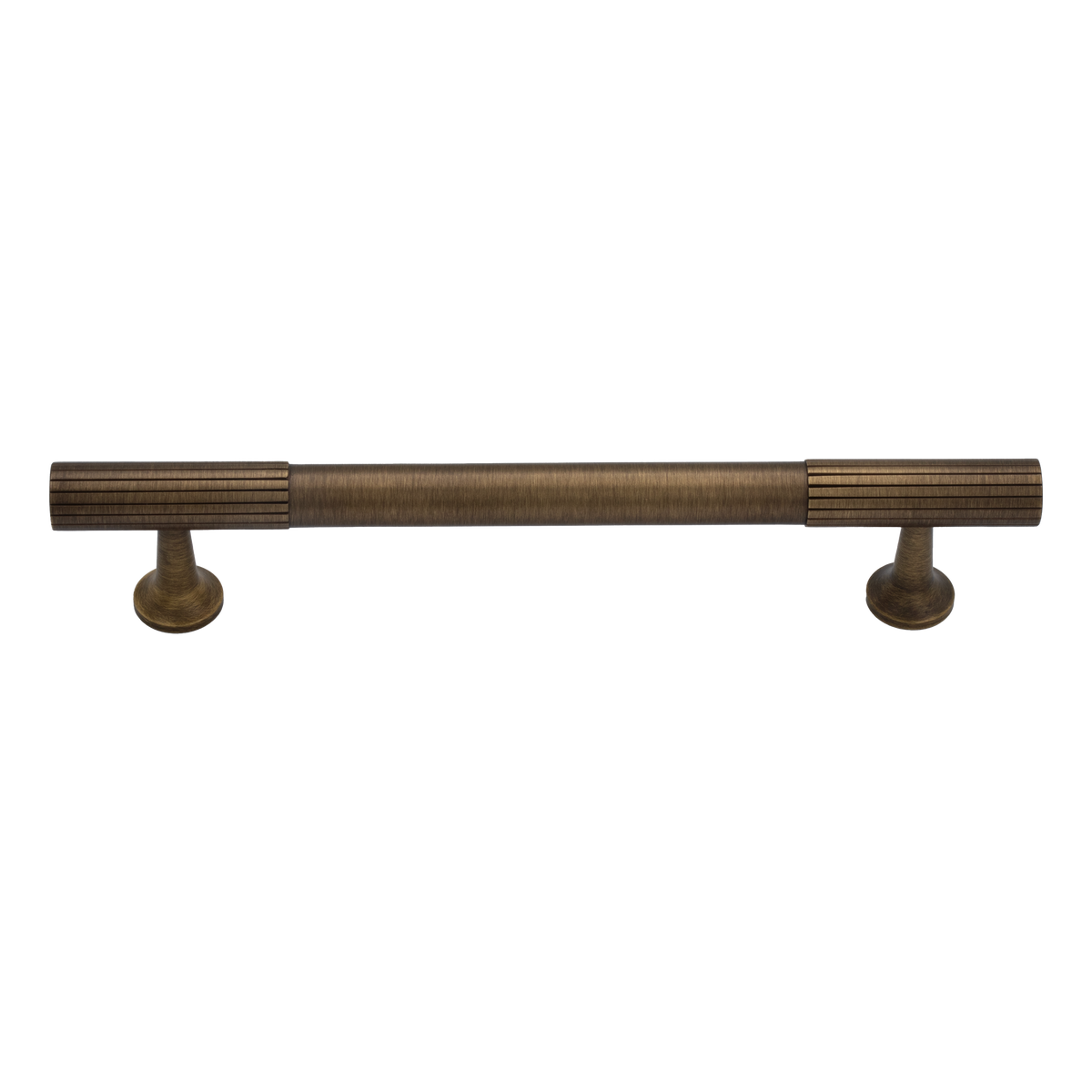Thorndon 128mm Solid Brass Grooved Pull Handle - Antique Brass Finish