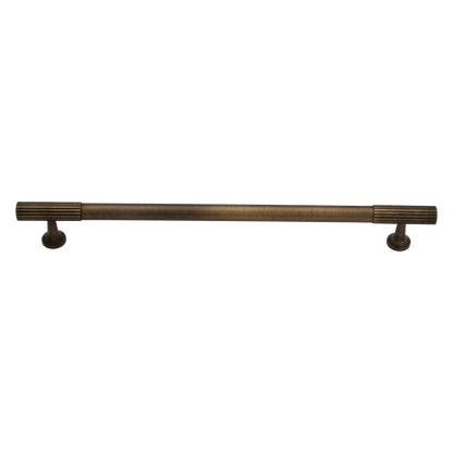 Thorndon 224mm Solid Brass Grooved Pull Handle - Antique Brass Finish