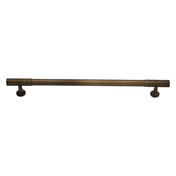 Thorndon 224mm Solid Brass Grooved Pull Handle - Antique Brass Finish