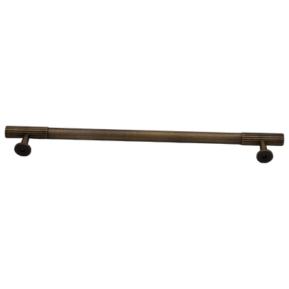 Thorndon 224mm Solid Brass Grooved Pull Handle - Antique Brass Finish