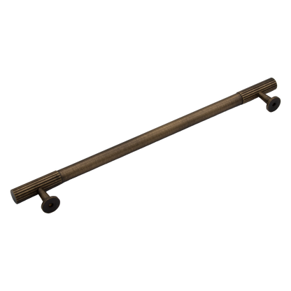 Thorndon 224mm Solid Brass Grooved Pull Handle - Antique Brass Finish