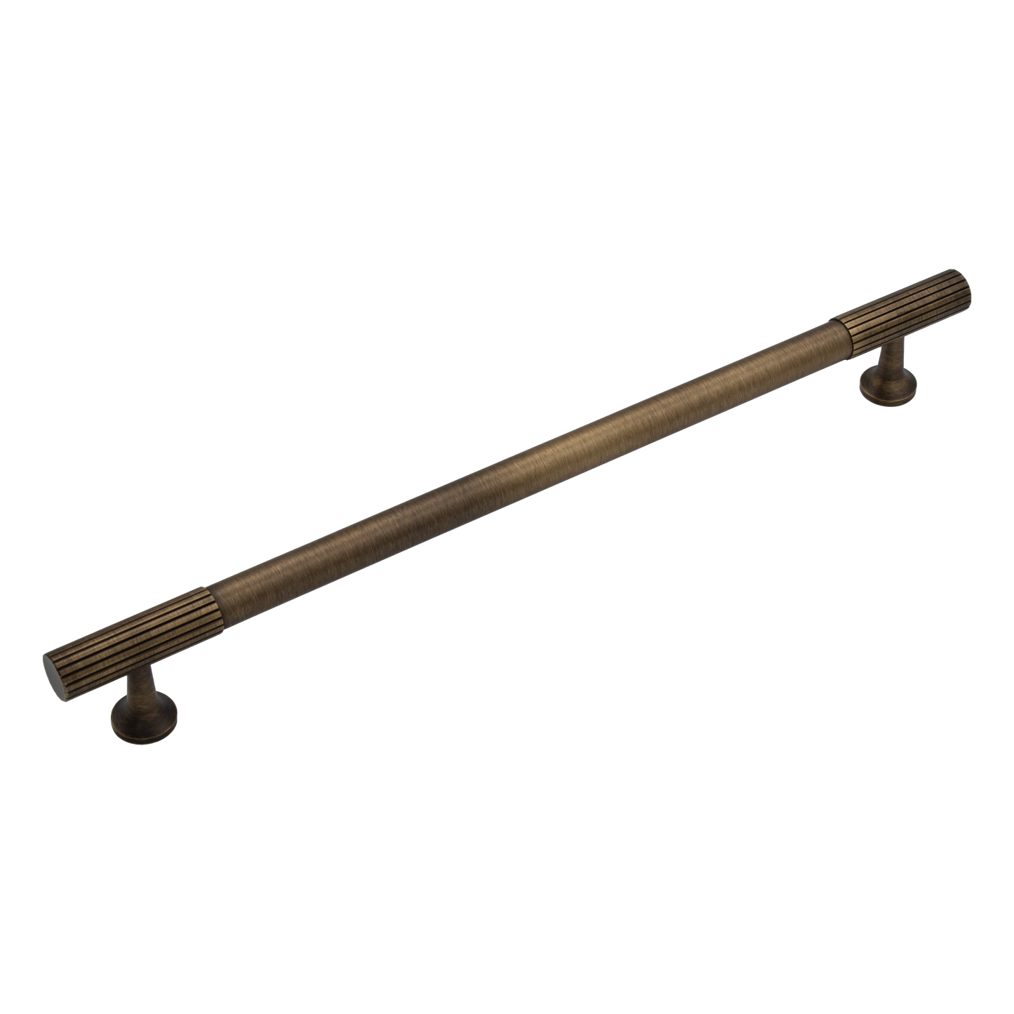 Thorndon 224mm Solid Brass Grooved Pull Handle - Antique Brass Finish