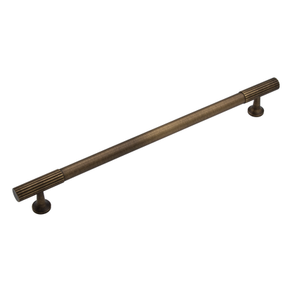 Thorndon 224mm Solid Brass Grooved Pull Handle - Antique Brass Finish