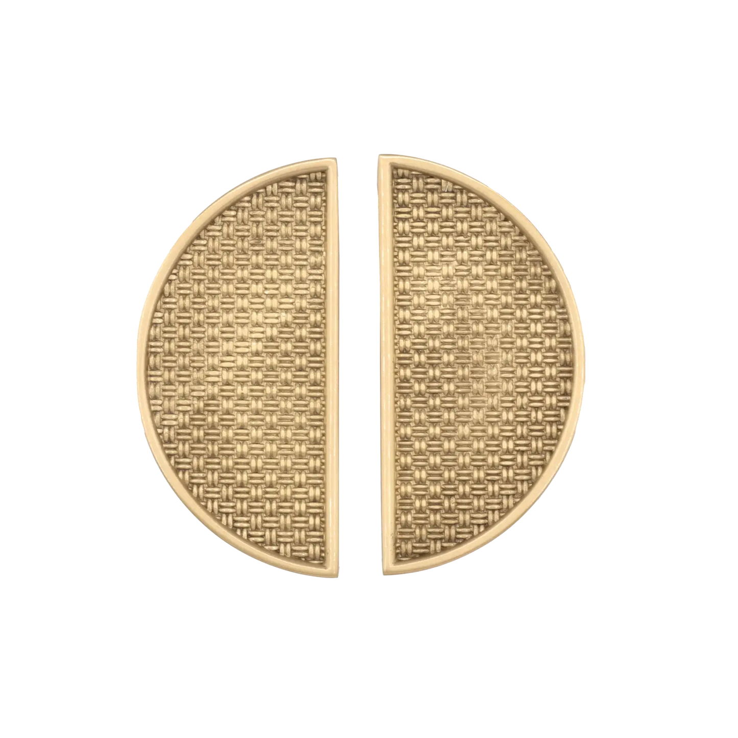 Cabinet Handle Solid Brass Brushed Finish 80mm Half Round with Textured Face (Pairs to 160mm Circle) – Zella