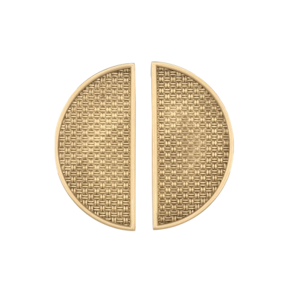 Cabinet Handle Solid Brass Brushed Finish 80mm Half Round with Textured Face (Pairs to 160mm Circle) – Zella