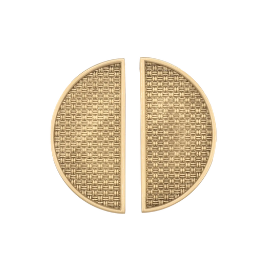Cabinet Handle Solid Brass Brushed Finish 80mm Half Round with Textured Face (Pairs to 160mm Circle) – Zella